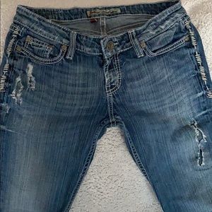 BKE destroyed bootcut jeans